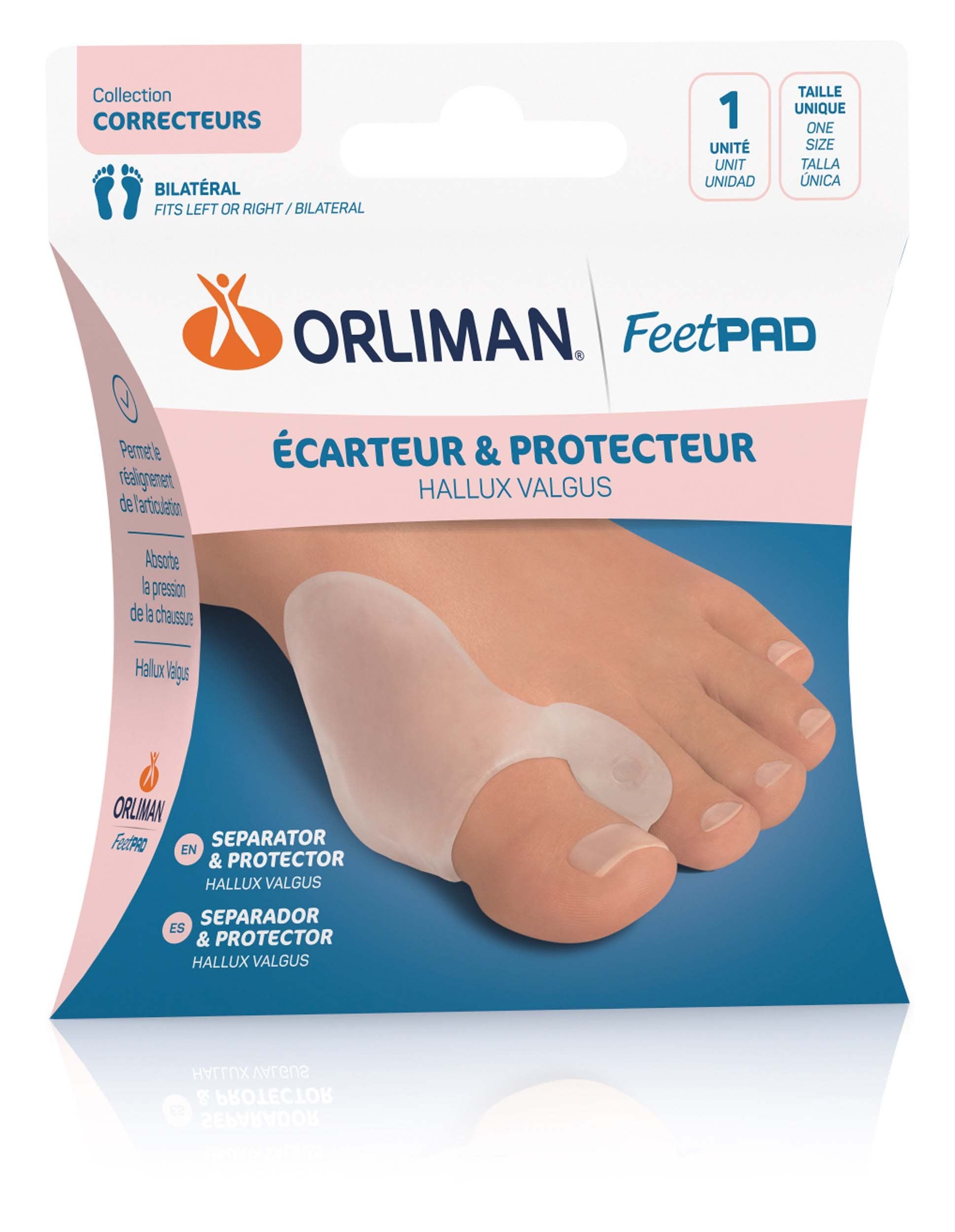 Ecarteur Protecteur Hallux Valgus Taille Unique FEETPAD - Orliman