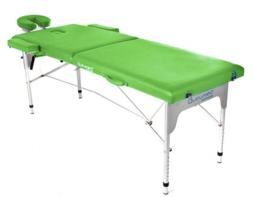 Table de massage pliante en aluminium 180 x 60 cm sans dossier Vert