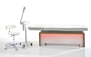 Gamme complète - Table de soins SONORA avec chauffage + siège ROUND + Vaporisateur - Ruck