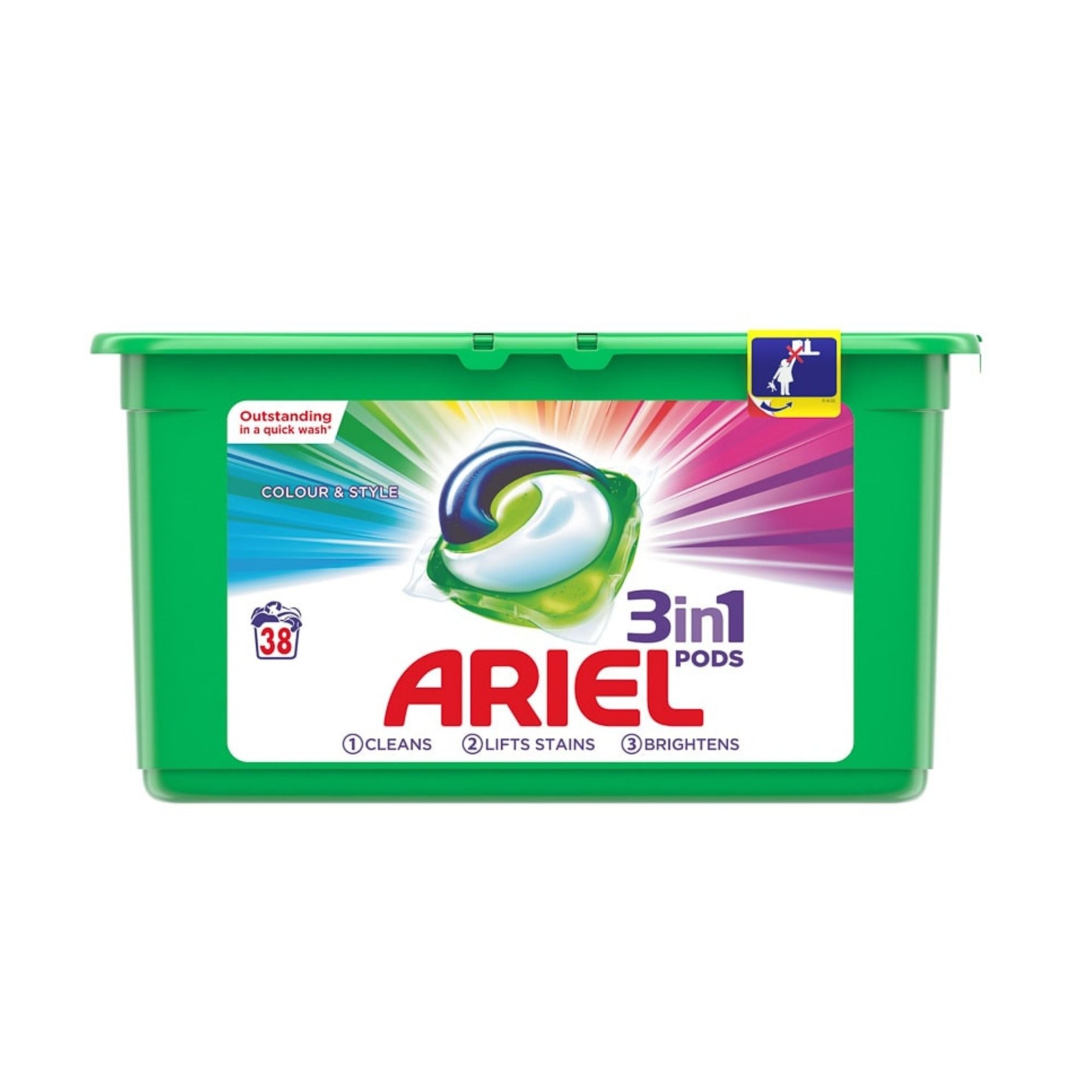 Lessive - Ariel Colour & Style - 3 in 1 PODS - 38 lavages