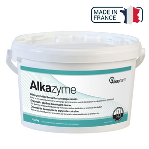 Alkazyme - Détergent désinfectant enzymatique alcalin - Seau - 100 doses de 5 g - ALKAPHARM