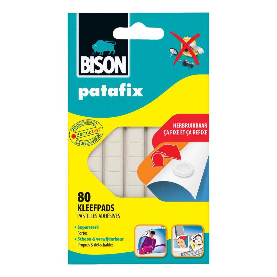 Patafix blanche - Pochette de 80 pièces - Bison