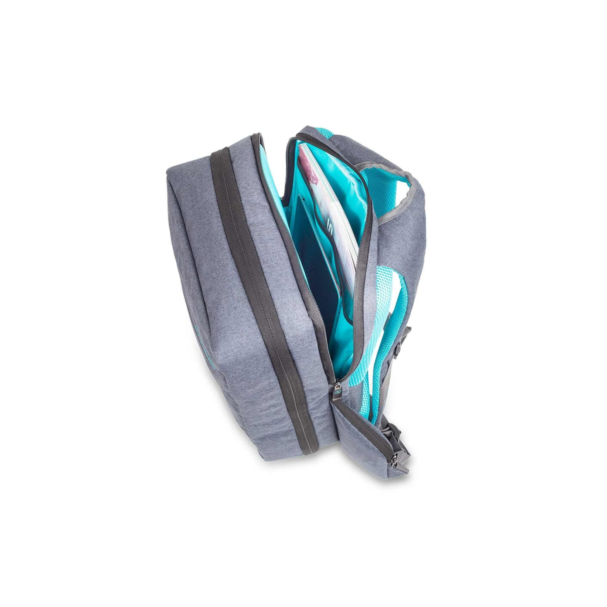 Mallette Sac à dos CITY BAG - Gris / Turquoise