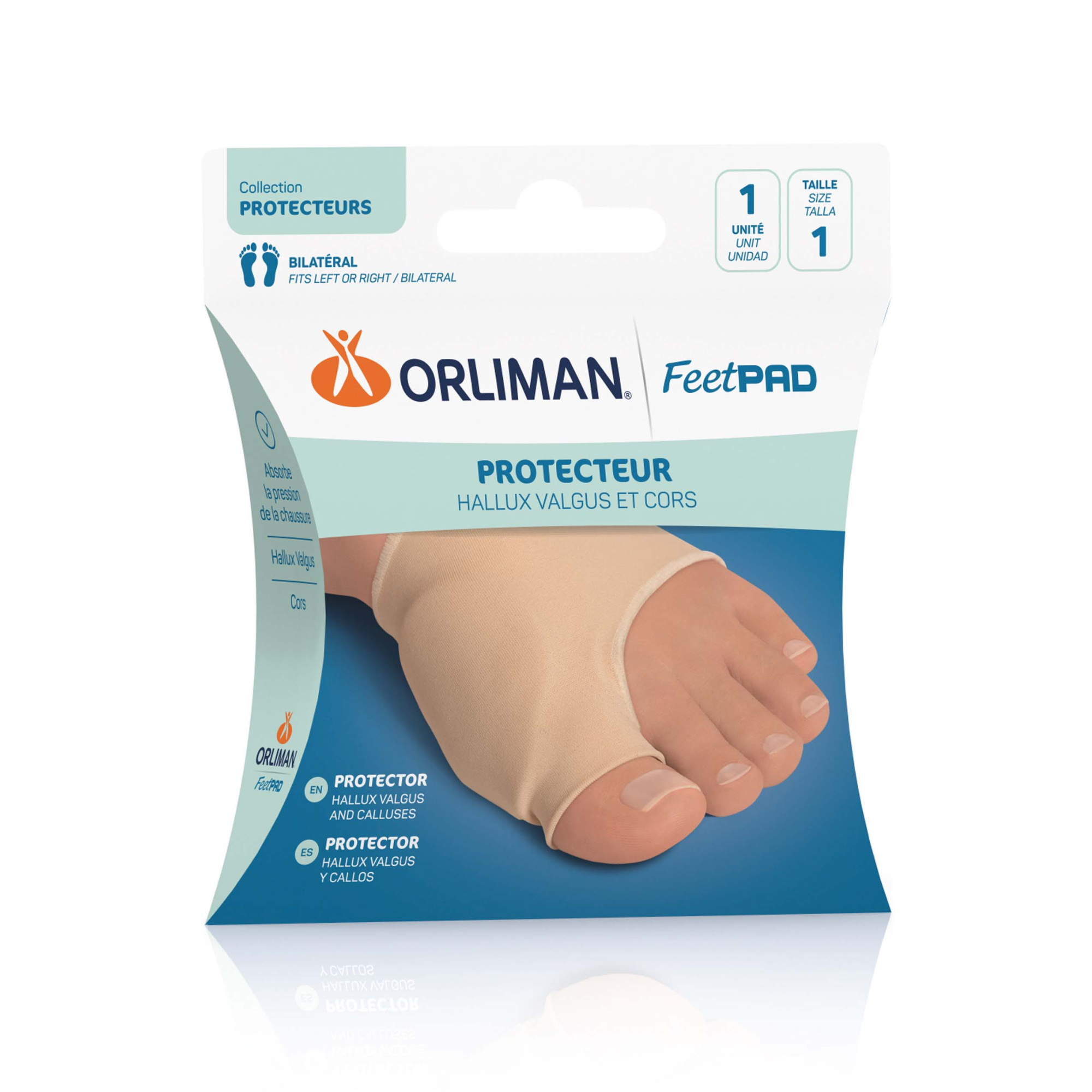 Hallux Valgus and Corns Protector FEETPAD - 2 Sizes - Orliman